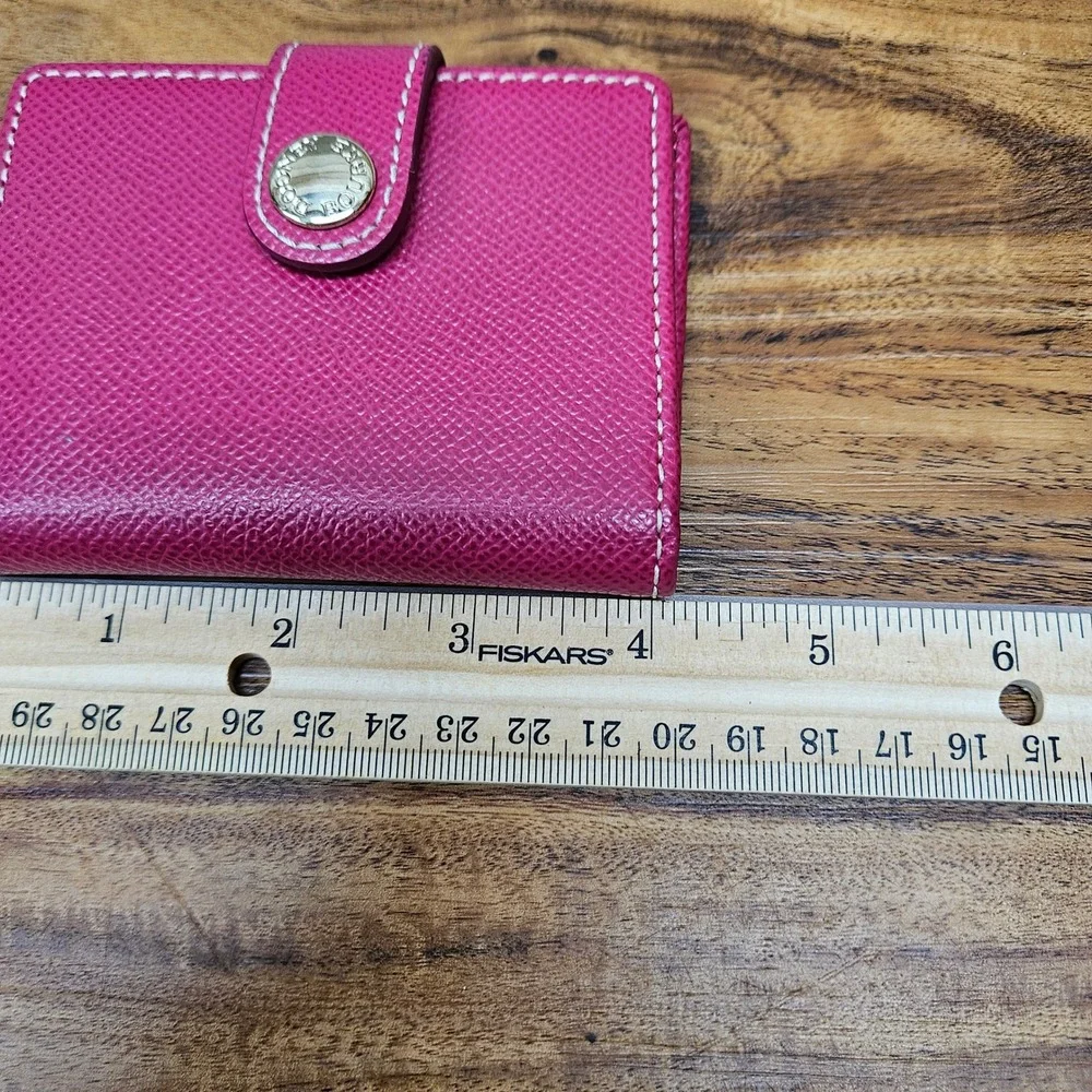 Dooney & Bourke Pink Pebble Grain Leather Small Bifold Snap Wallet